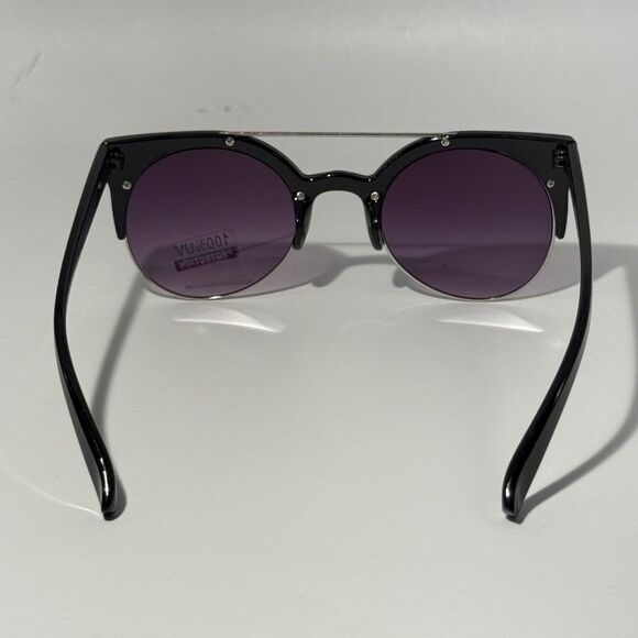 1642 NEW Black Cat Eye Sunglasses Round Lens Eyebrow 100% UV Protection Retro - Picture 5 of 10